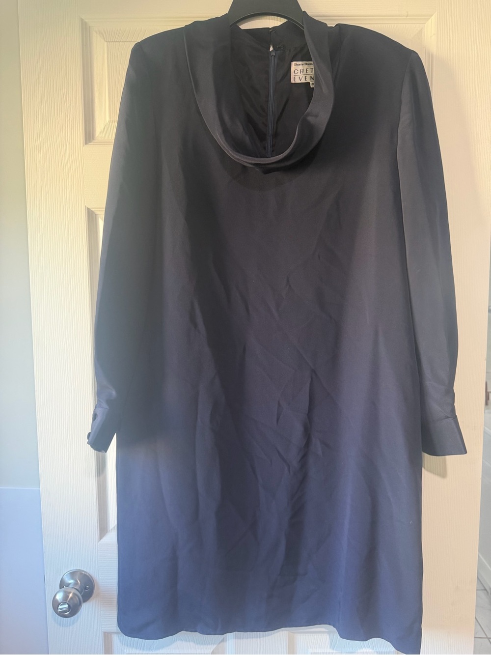 Navy Cowl Neck Women's Dress